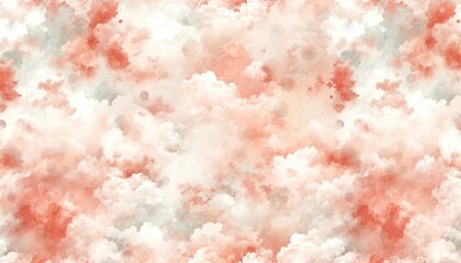 Fototapeta premium Peach Watercolor Clouds for Artistic Background