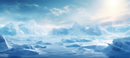 Fototapeta premium Arctic Winter Landscape Panorama