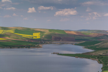 landscape with lake Zau de câmpie in Transylvania country side