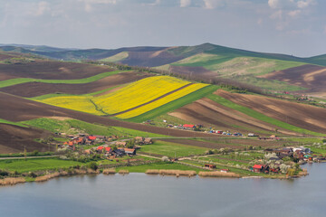 landscape in the country side in Spring time Transilvania Romania