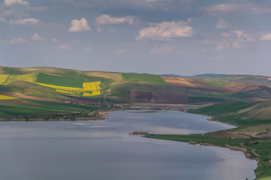 landscape with lake Zau de c&acirc;mpie in Transylvania country side