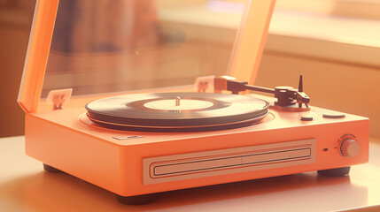 vinyl player in fashionable colors of the year 2024