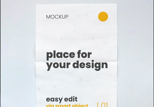 Vertical Folded Paper Mockup