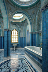 Obraz premium Highly detailed and photorealistic image of a traditional Turkish hammam