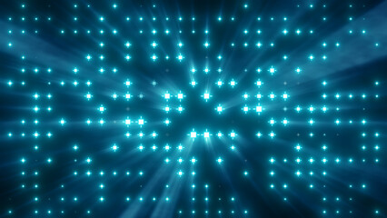Flashing particles pattern with beams, rays.