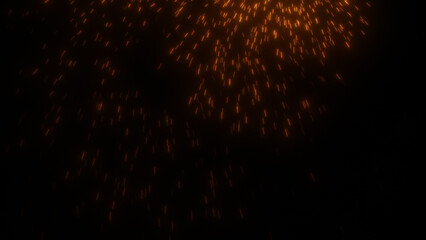 Bright glowing sparks particles. Fireworks like background
