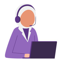 call center operator with headset