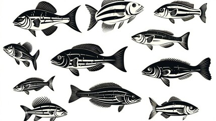 set of fish illustration