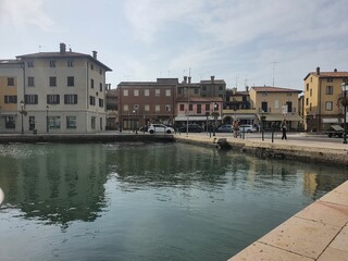 Historic and idyllic old town and harbor in Grado, Italy