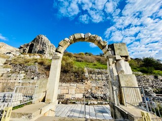 Elements of ancient architecture and ruins of Ephesus, Izmir. 