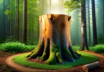 stump,forest,Generative AI