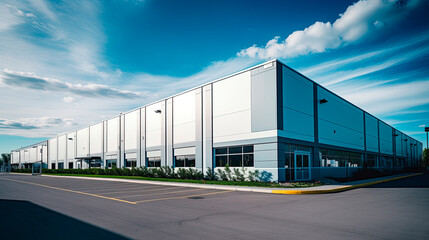 Fototapeta na wymiar Innovative modern logistics and warehousing center complex building 