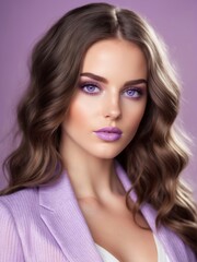 Naklejka premium a closeup photo portrait of a beautiful young girl model smiling