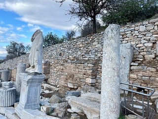 Elements of ancient architecture and ruins of Ephesus, Izmir. 