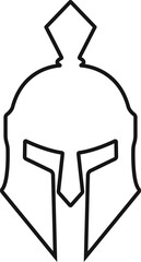 spartan helmet icon in line style. isolated on transparent background. use for safety Greek gladiator design elements emblems create for logo, label, sign, symbol. Vector for apps and website