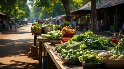  local street market at countryside, Thailand.