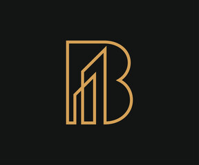 Real estate statistic Letter B, Property logo design B initial letter.