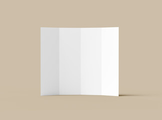 Naklejka premium Blank four roll-fold letter size brochure 3d render to present your design