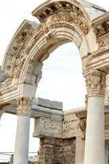 Elements of ancient architecture and ruins of Ephesus, Izmir. 