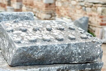 Elements of ancient architecture and ruins of Ephesus, Izmir. 