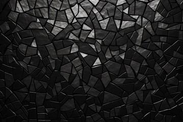 Abstract black mosaic texture suitable for adding geometric complexity to backgrounds. A sophisticated black and silver tiled background with intricate patterns, ideal for contemporary design projects