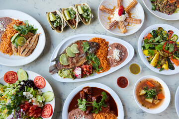 Collage of a variety of Mediterranean food