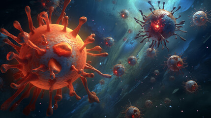 virus infecting cells