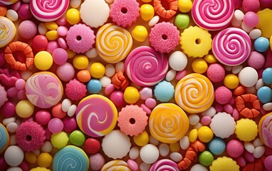 Fototapeta na wymiar Variety shape of sweets candy