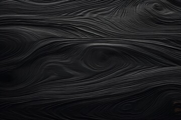 Abstract Black Wood Texture Background with Wavy Patterns. Intricate and Artistic Dark Wooden...