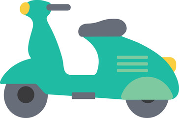 Scooter motorbike Vehicle in simple flat style.