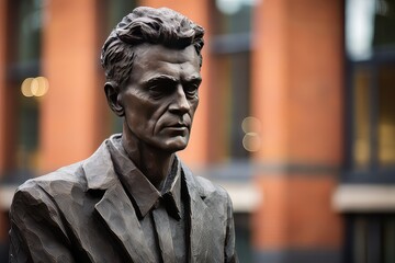 Ludwig Wittgenstein statue - obrazy, fototapety, plakaty