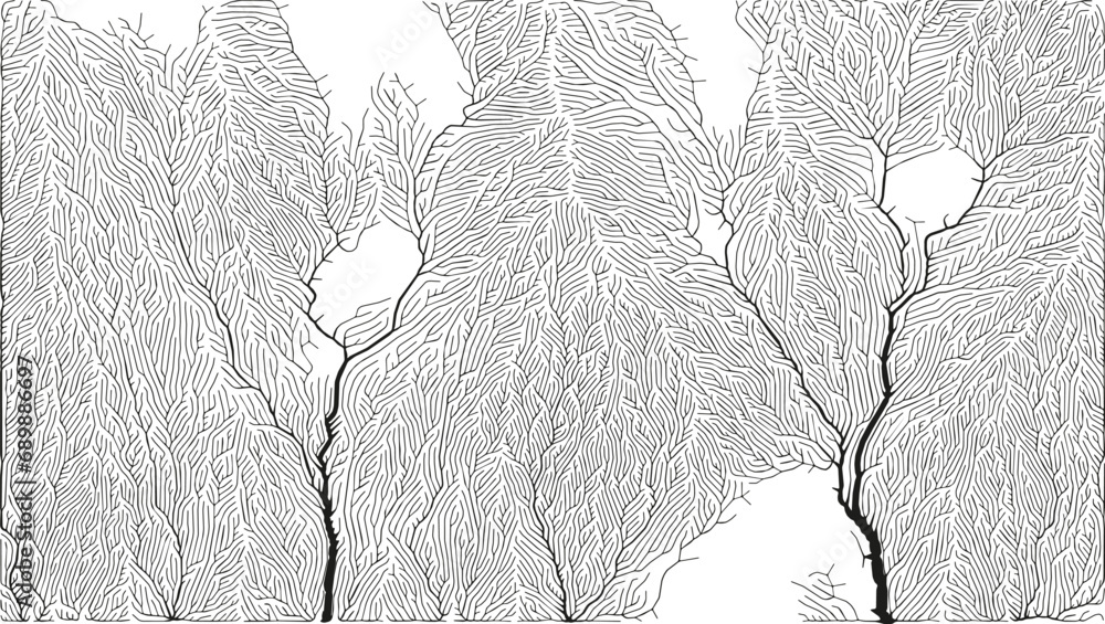 Poster growth pattern. generative branching structure. organic net of vessels texture.