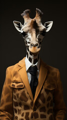 Giraffe in suit