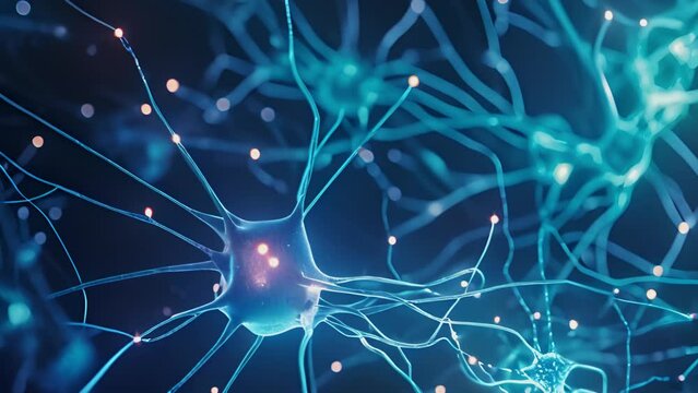 An image of neurons involved in addiction, such as those affected by drugs like cocaine or opioids. Generative AI.