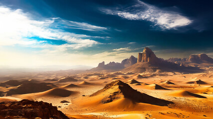 Fantastic desert mountains landscape