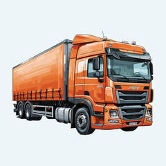 Illustration of truck on white background, Lorry illustration