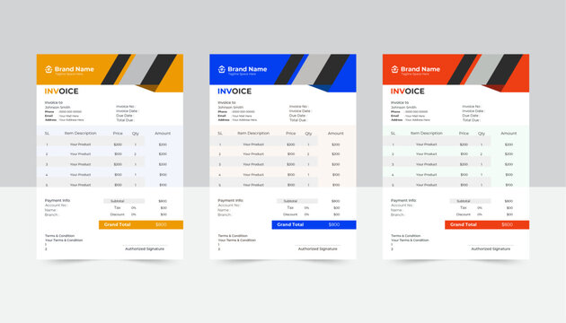 Minimal Corporate Business Invoice design template vector illustration bill form price invoice. Creative invoice template vector. business stationery design payment agreement design template