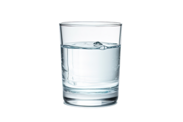 close up of water glass with clipping path On Transparent Background