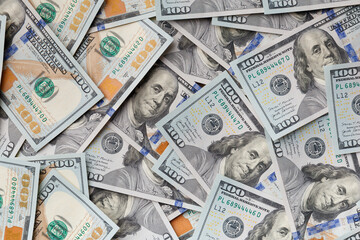 Background of 100 dollar bills