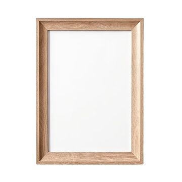 transparent background with wooden frame, photo isolated.