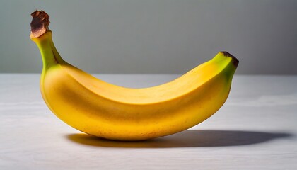 Professional Photography of a Fresh and Ripe Banana on a White Background, Food Presentation, Digital Art.