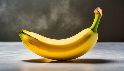 Professional Photography of a Fresh and Ripe Banana on a White Background, Food Presentation, Digital Art.