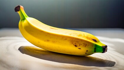 Professional Photography of a Fresh and Ripe Banana on a White Background, Food Presentation, Digital Art.