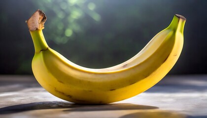 Professional Photography of a Fresh and Ripe Banana on a White Background, Food Presentation, Digital Art.