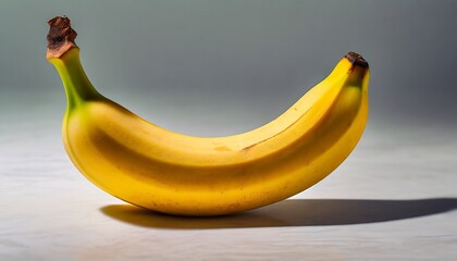 Professional Photography of a Fresh and Ripe Banana on a White Background, Food Presentation, Digital Art.