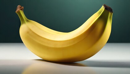 Professional Photography of a Fresh and Ripe Banana on a White Background, Food Presentation, Digital Art.