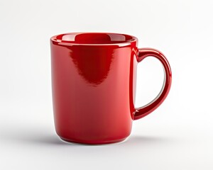 Red Coffee Mug Against Light Background, Minimalist Mug Mockup