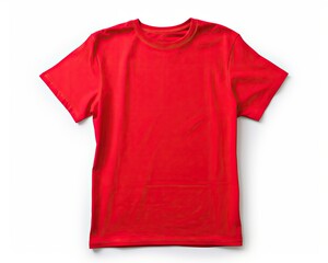 Plain Red T-Shirt Mockup on White Background
