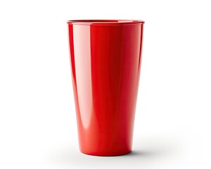 Glossy Red Tumbler Cup on White, Vibrant Kitchen Accessory Mockup