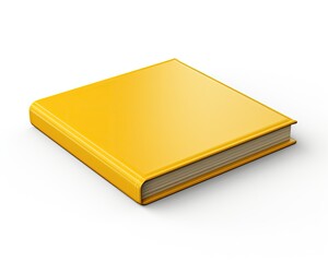 Yellow Square Format Hardcover Book, Blank Minimalist Book Mockup